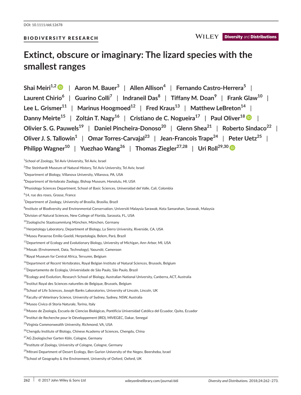 The Lizard Species with the Smallest Ranges