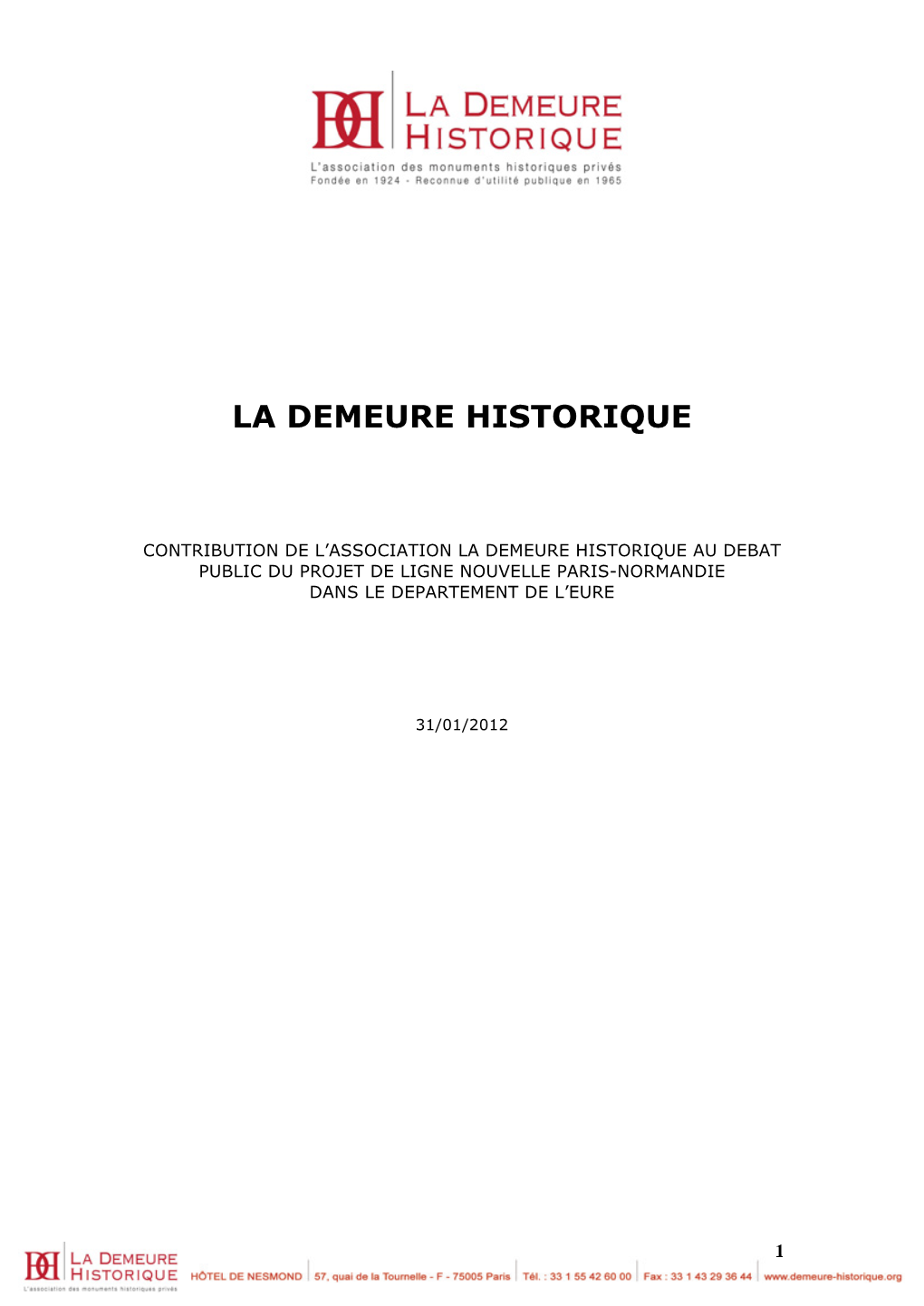 Contribution Demeure Historique DH Texte Et Photos Sans Carnet D