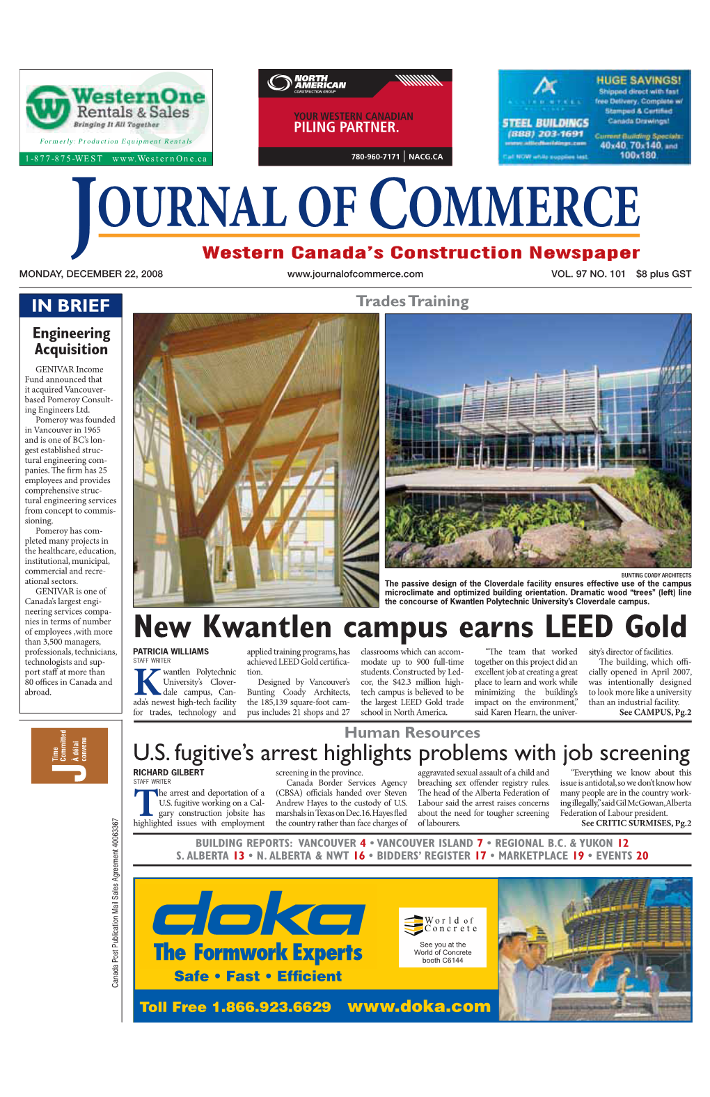 Journal of Commerce, December 2008