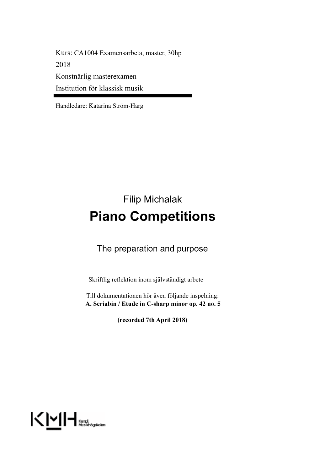 Piano Competitions