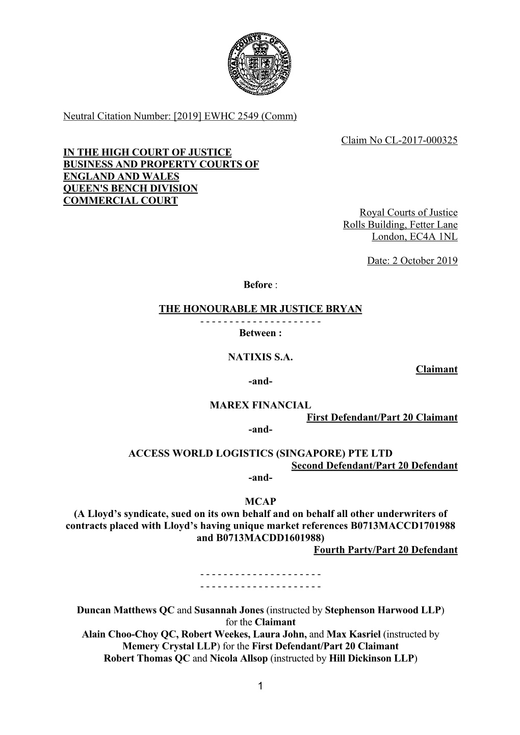 The Judgment of a Prudent Underwriter in Establishing the Premium and Determining Whether to Underwrite the Risk