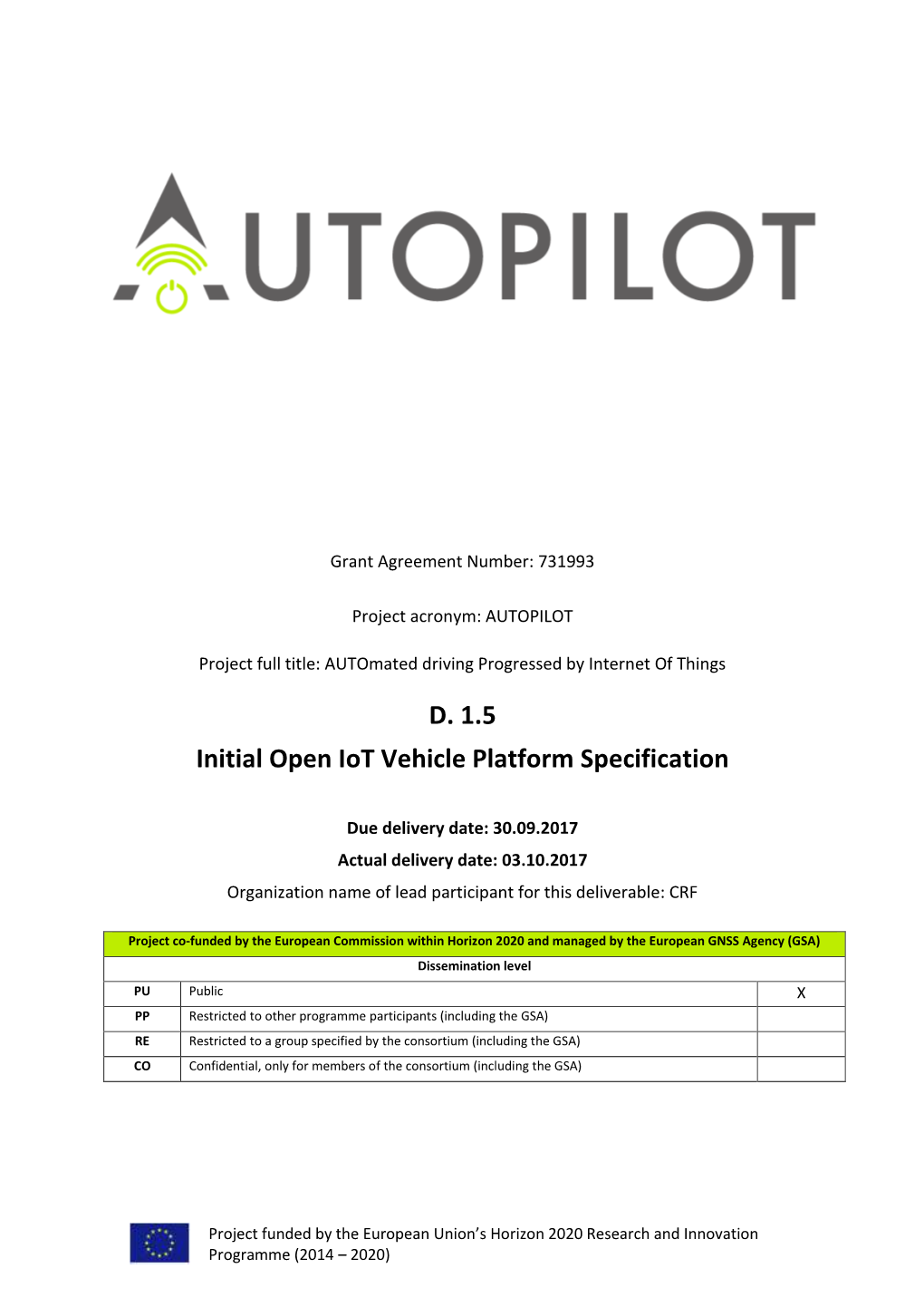 Initial Open Iot Vehicle Platform Specification