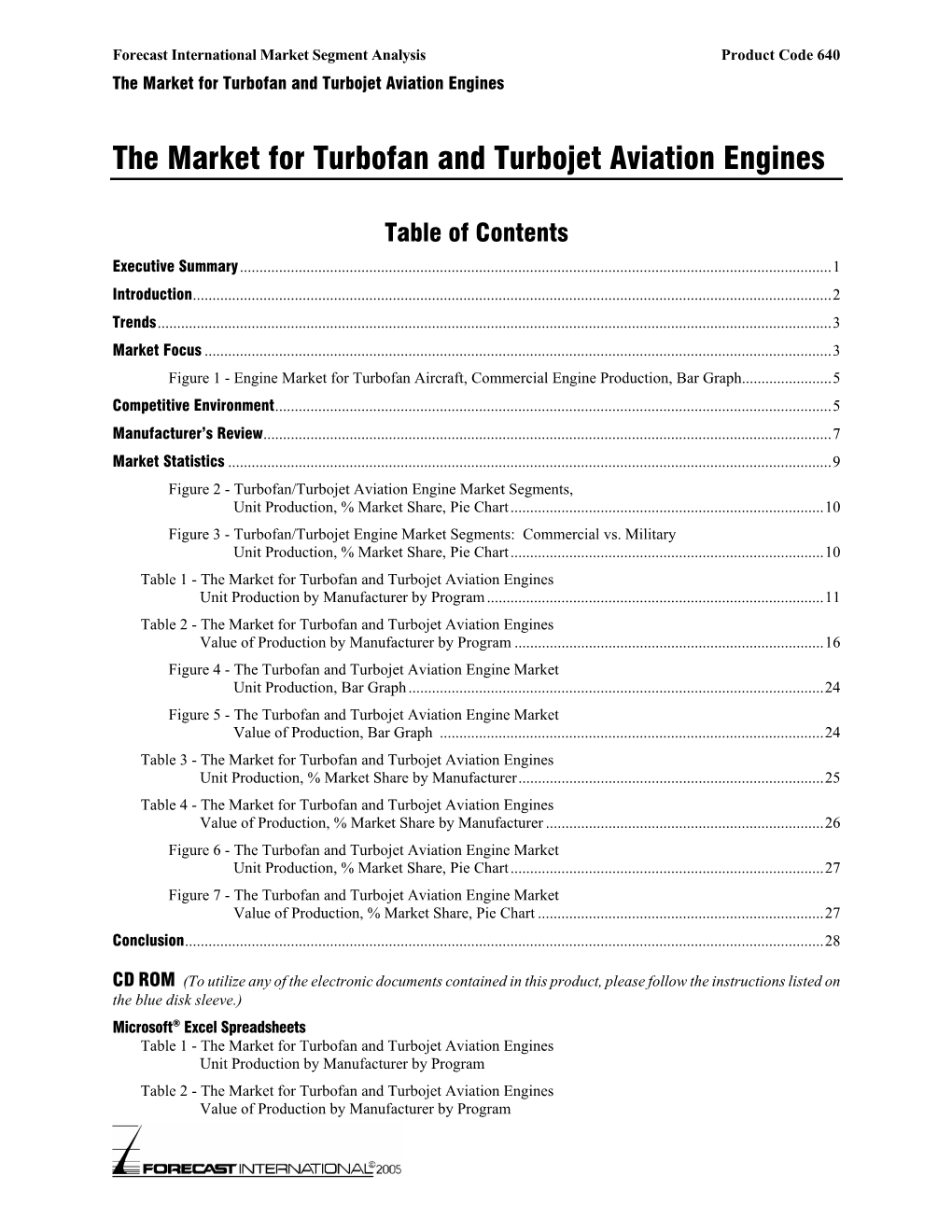 The Market for Turbofan and Turbojet Aviation Engines