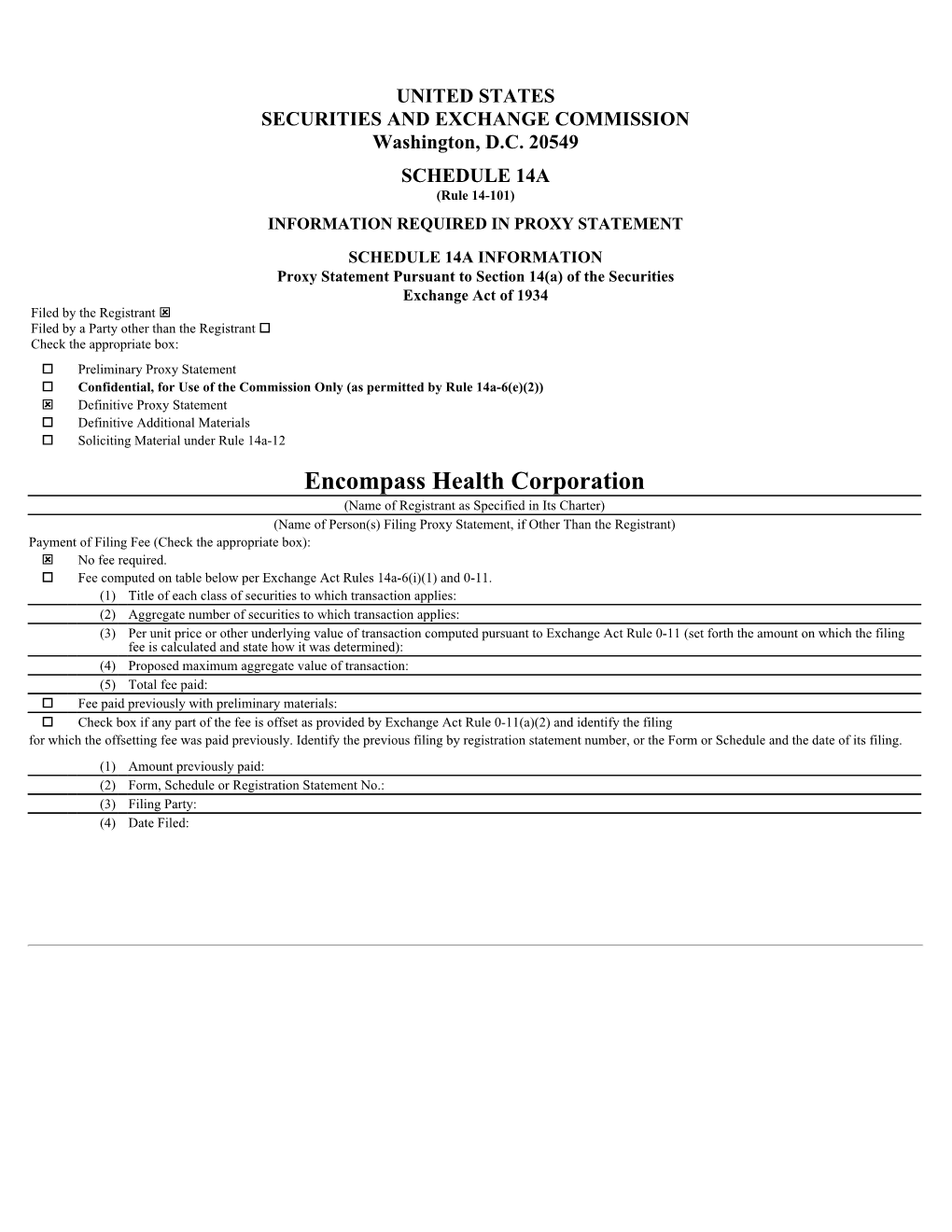 Encompass Health Corporation