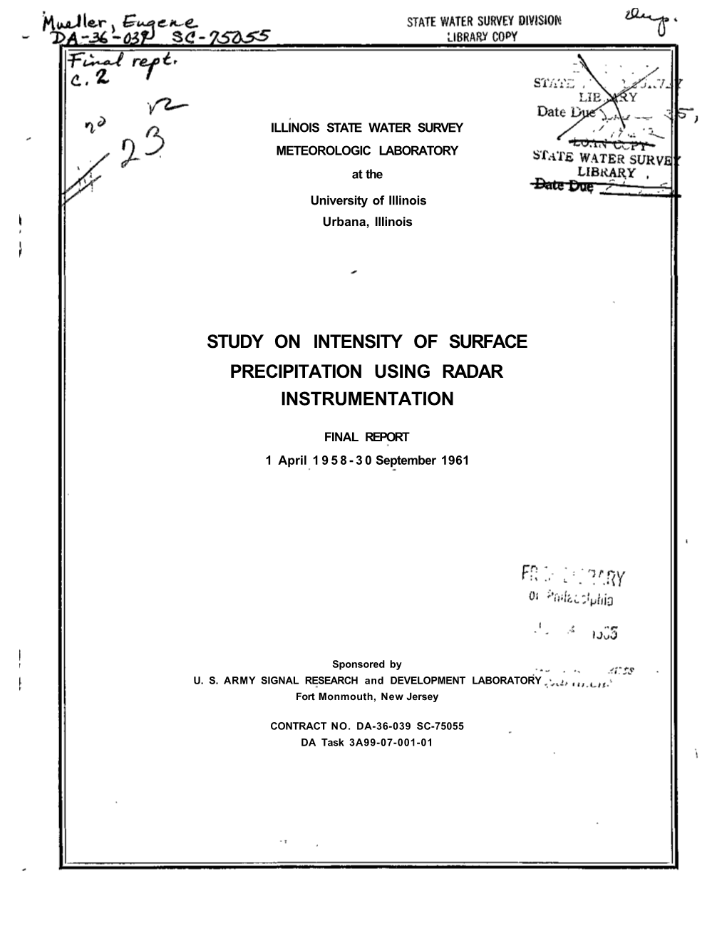 Study on Intensity of Surface Precipitation Using Radar Instrumentation