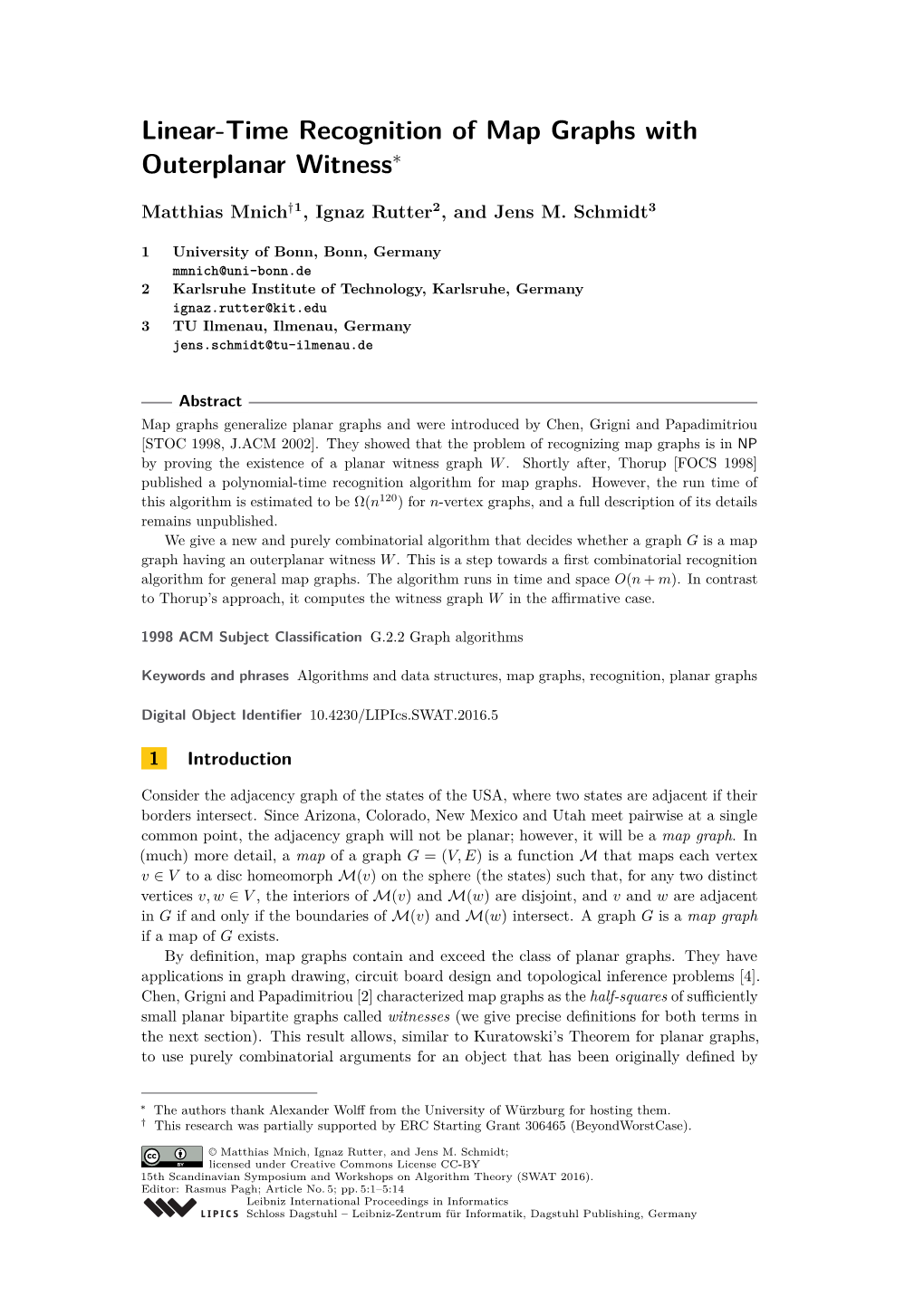 Linear-Time Recognition of Map Graphs with Outerplanar Witness∗