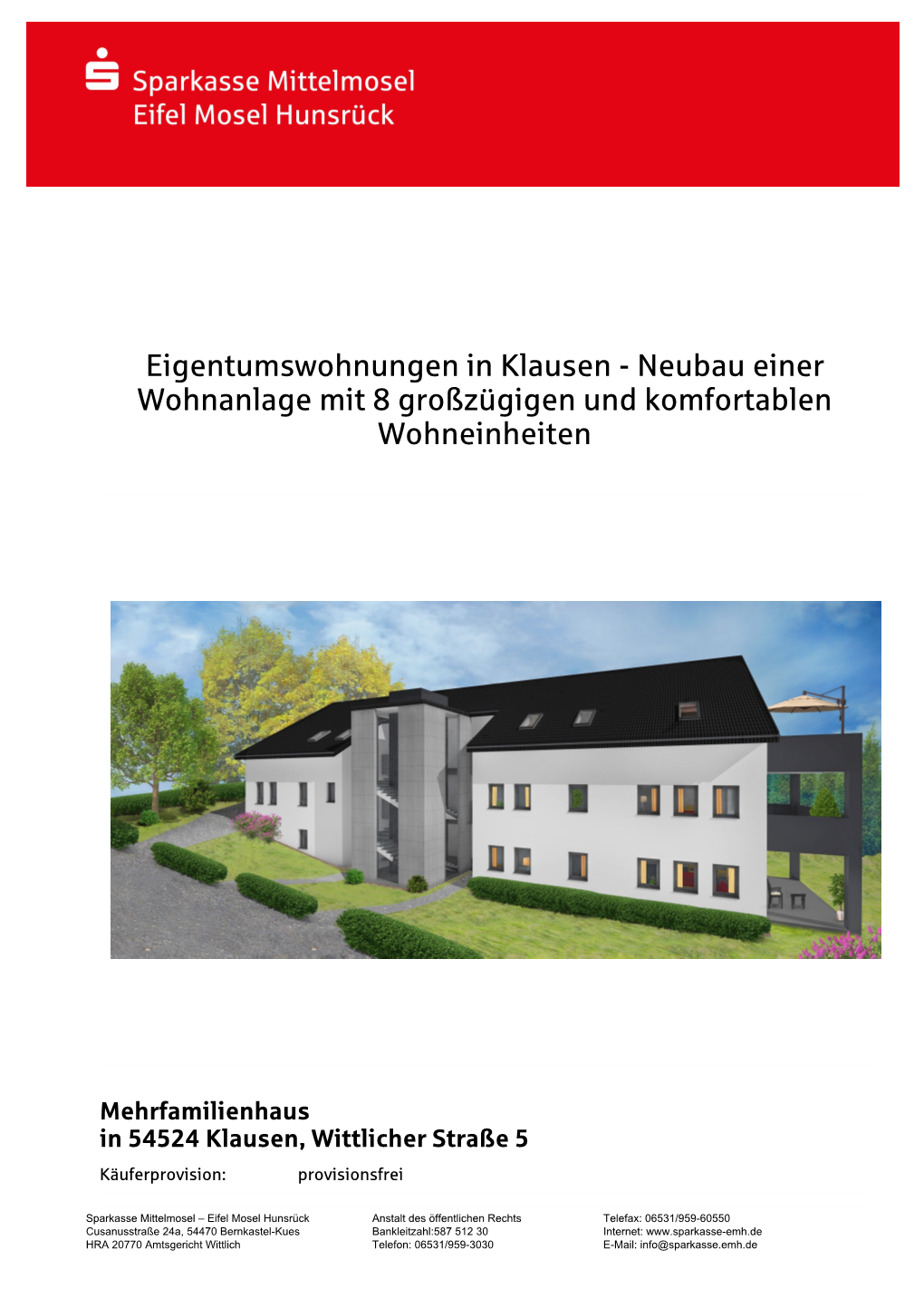 Eigentumswohnungen in Klausen - Neubau Einer Wohnanlage Mit 8 Großzügigen Und Komfortablen Wohneinheiten