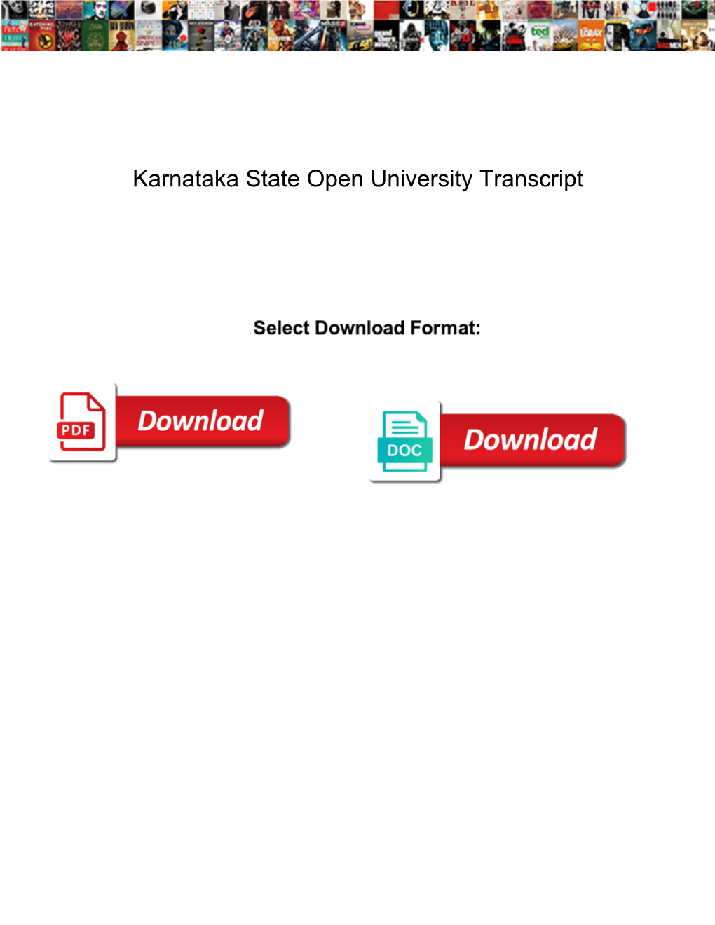 Karnataka State Open University Transcript