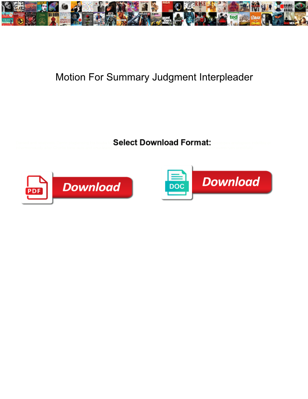 Motion for Summary Judgment Interpleader