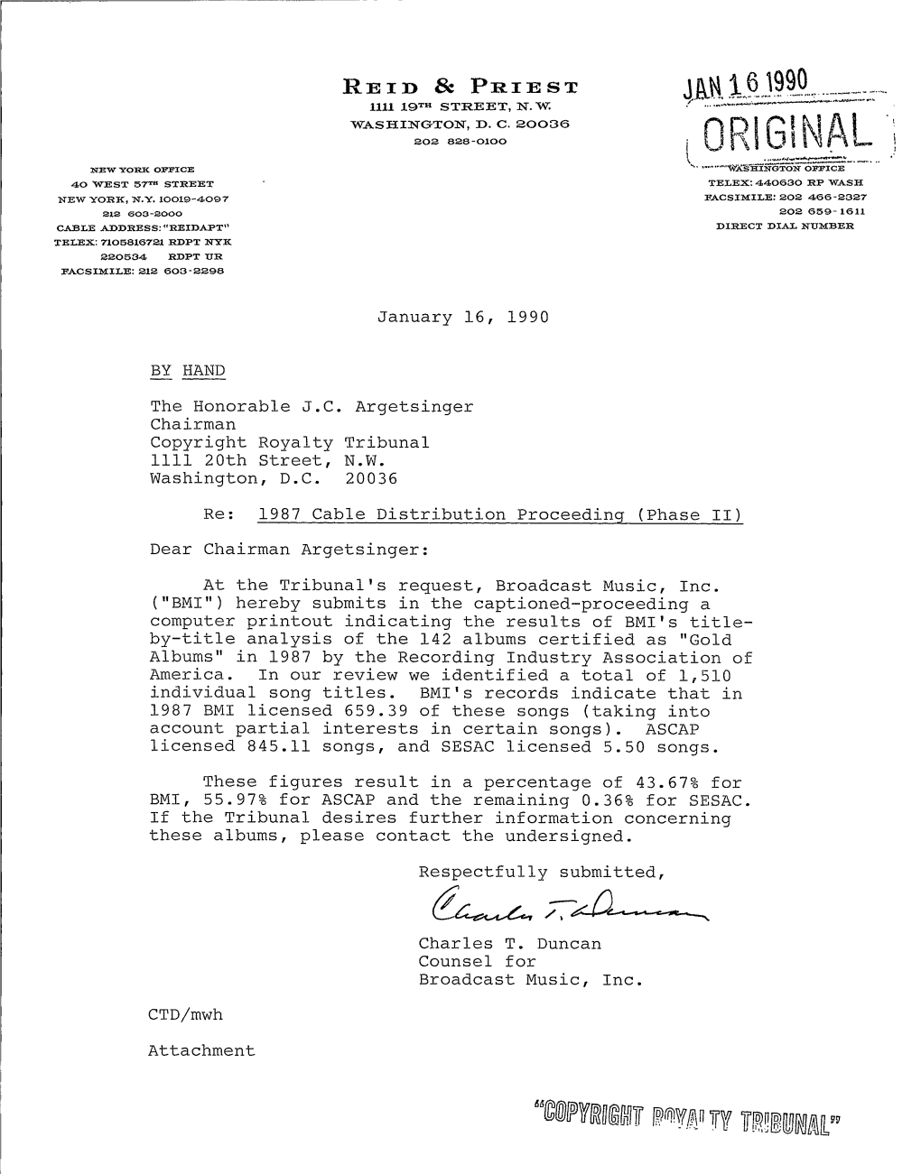 1987 Cable Distribution Proceeding (Phase