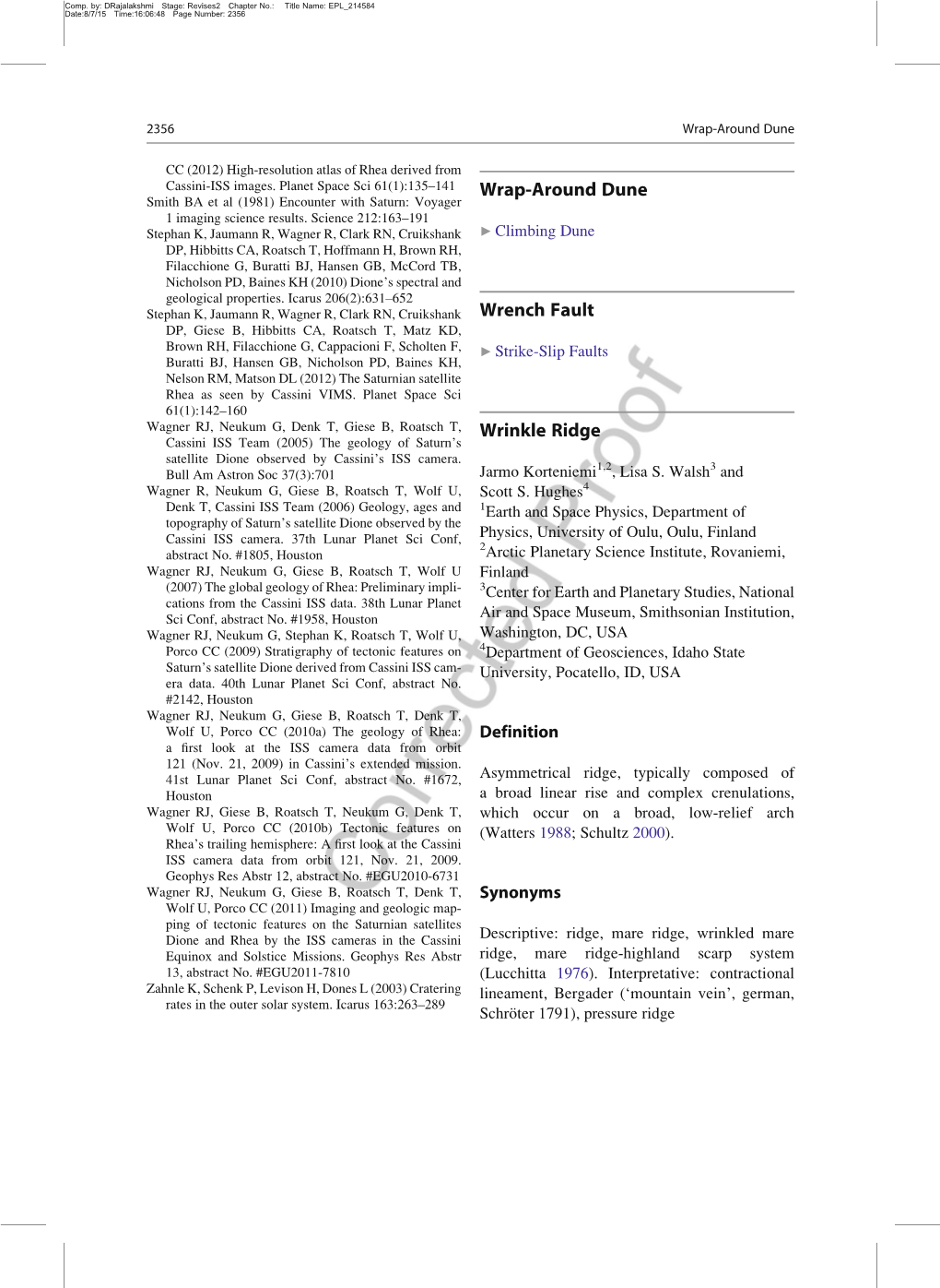 Wrap-Around Dune Wrench Fault Wrinkle Ridge