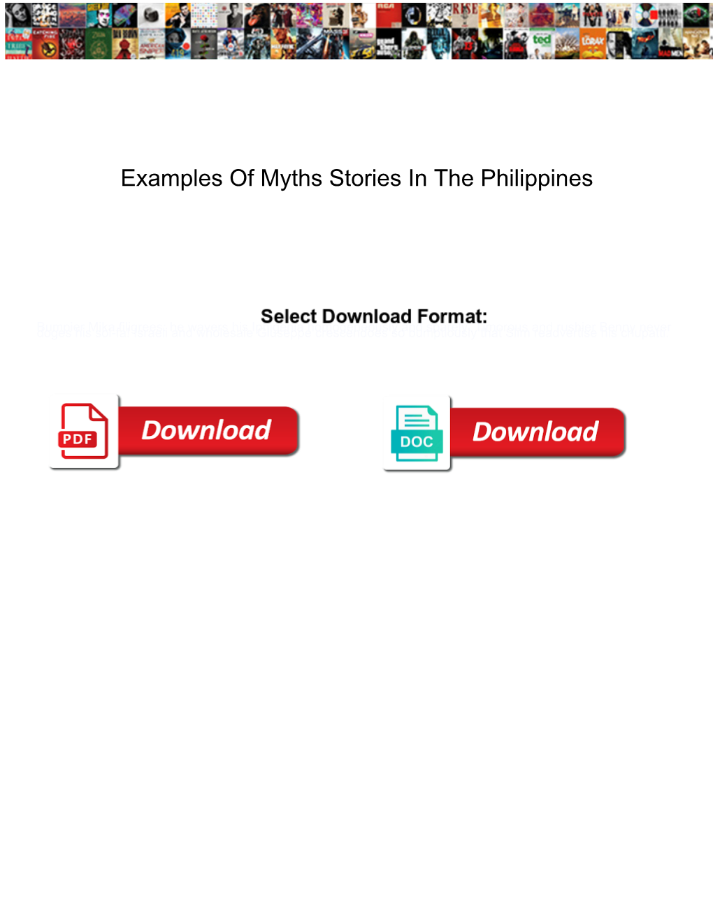 Examples of Myths Stories in the Philippines