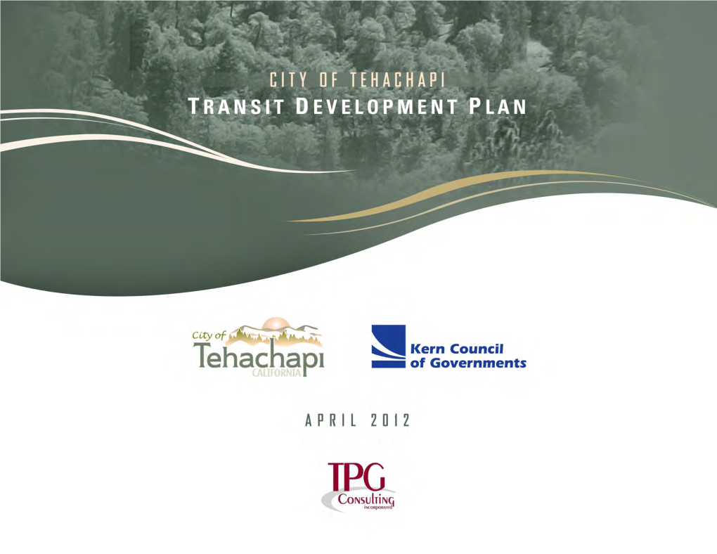 City of Tehachapi 2012 Transit Development Plan