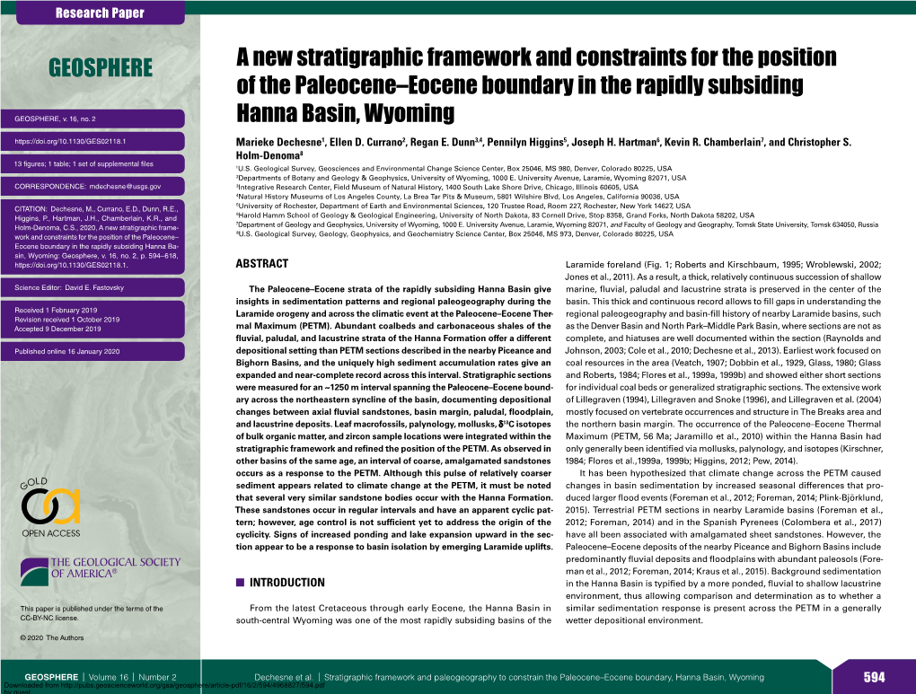 A New Stratigraphic Framework and Constraints for the Position of the Paleocene–Eocene Boundary in the Rapidly Subsiding