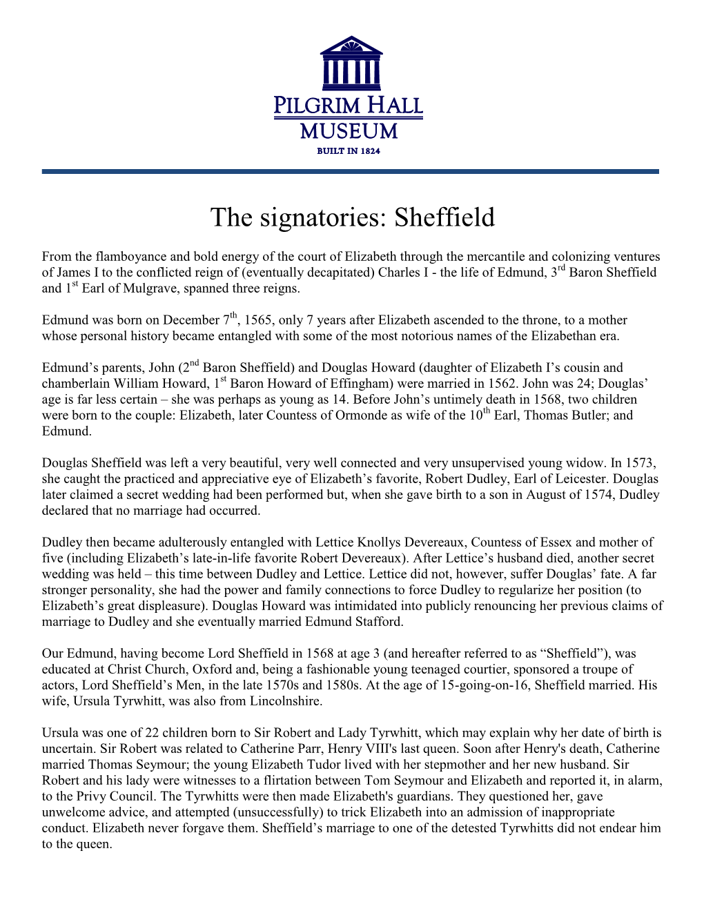 The Signatories: Sheffield