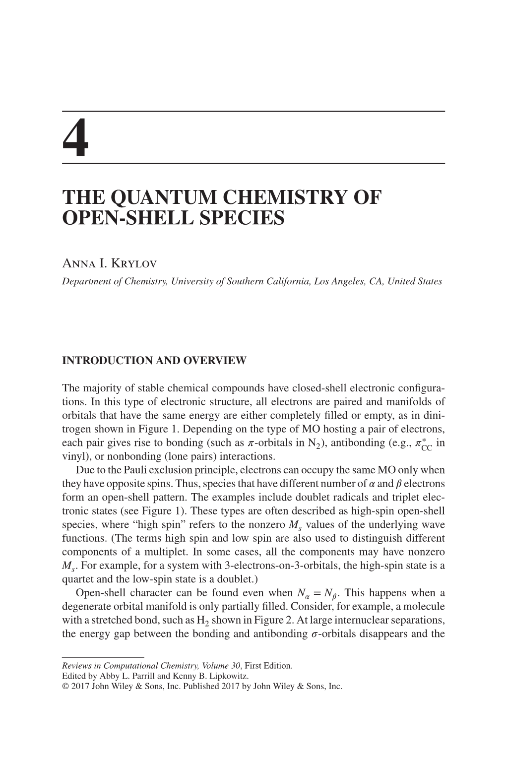 The Quantum Chemistry of Open-Shell Species