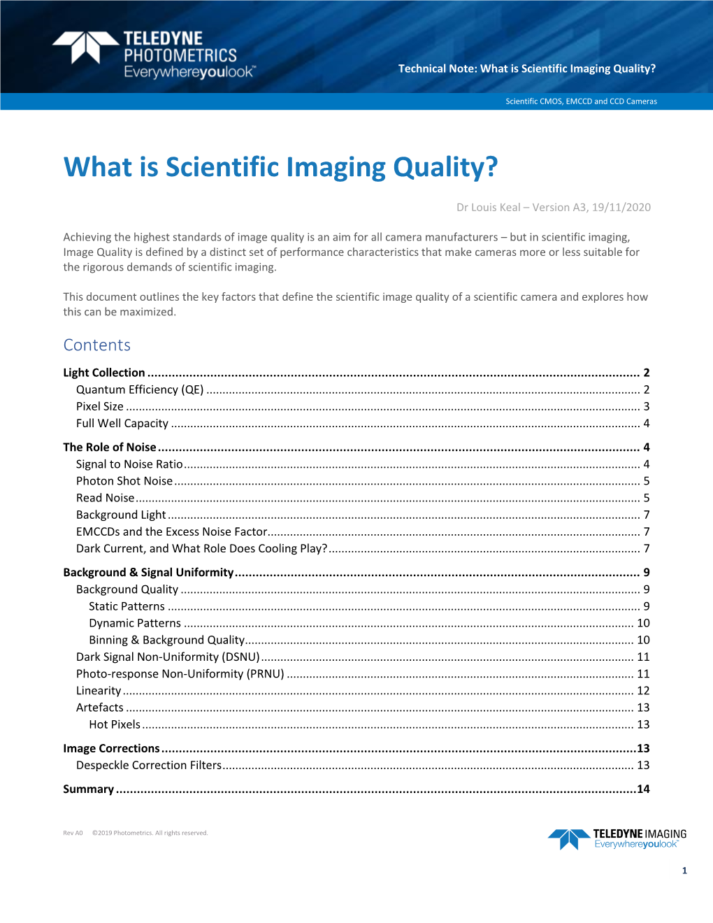 What Is Scientific Imaging Quality?
