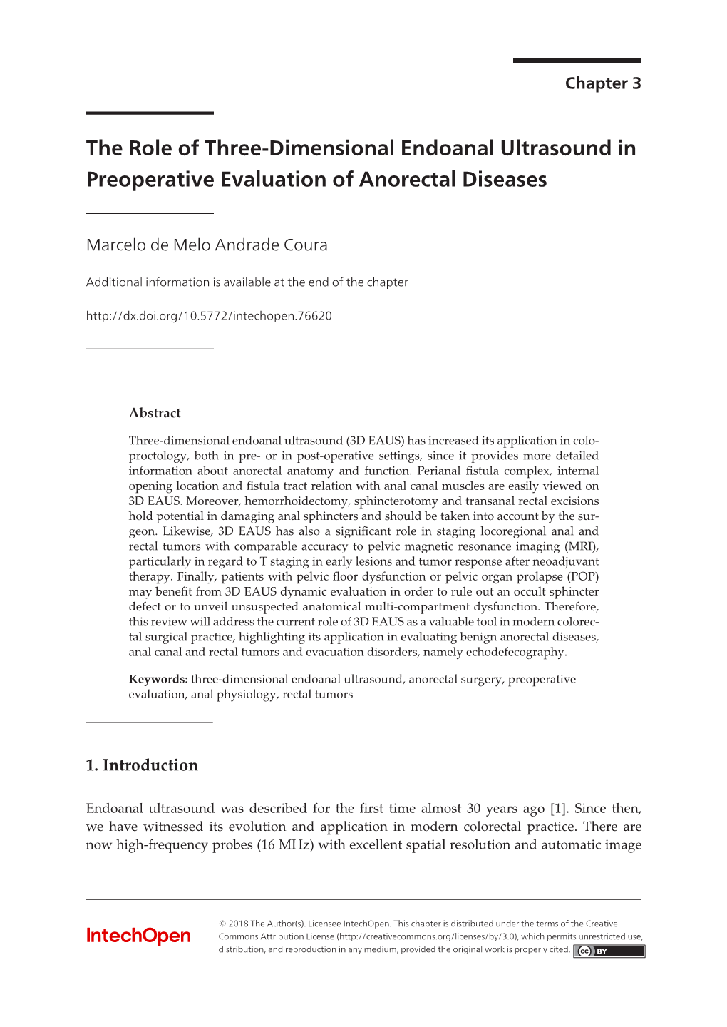 The Role of Three-Dimensional Endoanal Ultrasound in Preoperative Evaluation of Anorectal Diseases