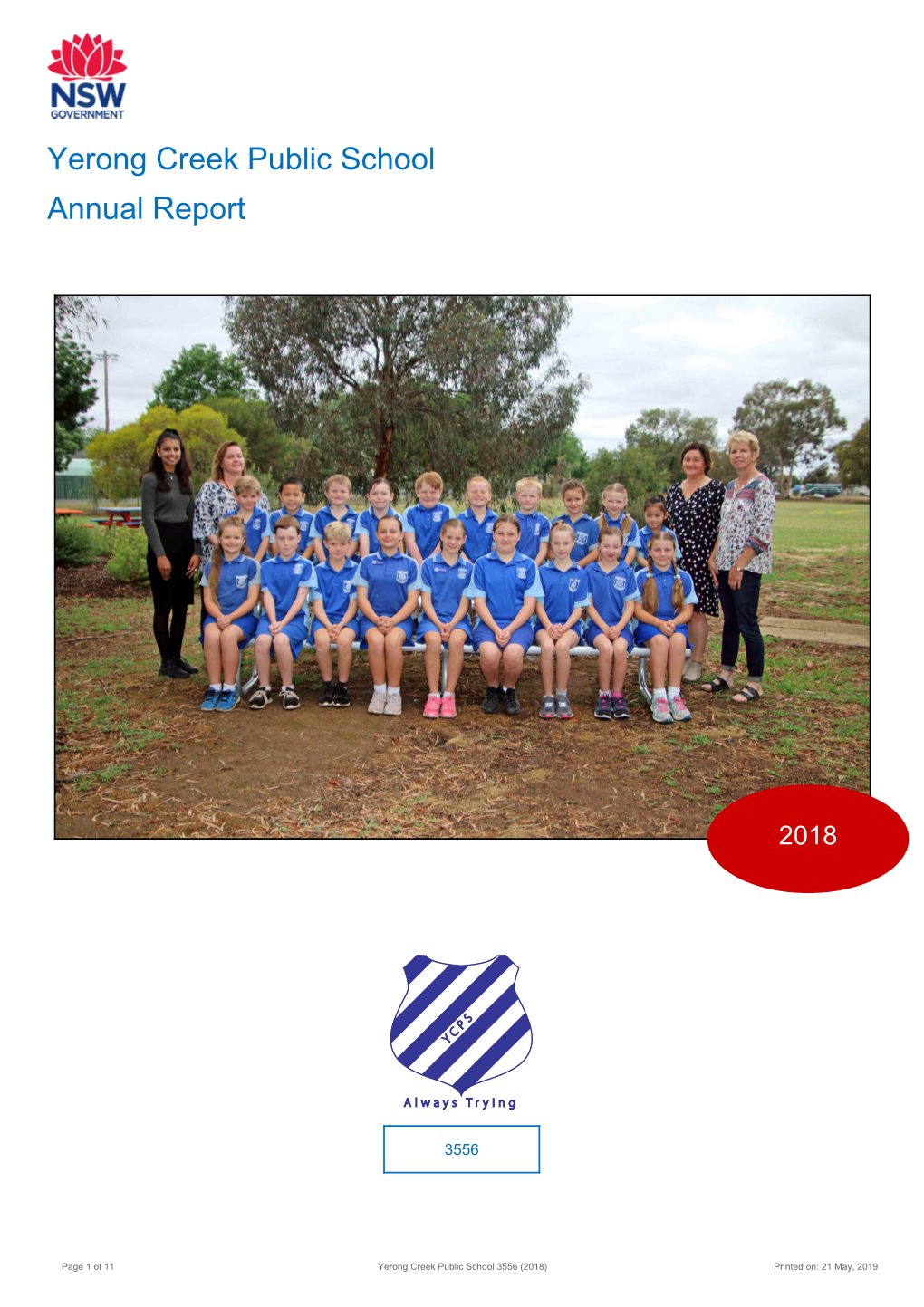 2018 Yerong Creek Public School Annual Report