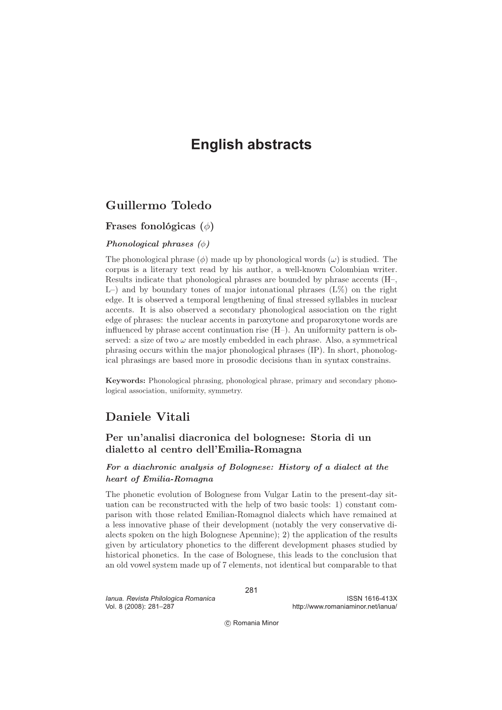 English Abstracts