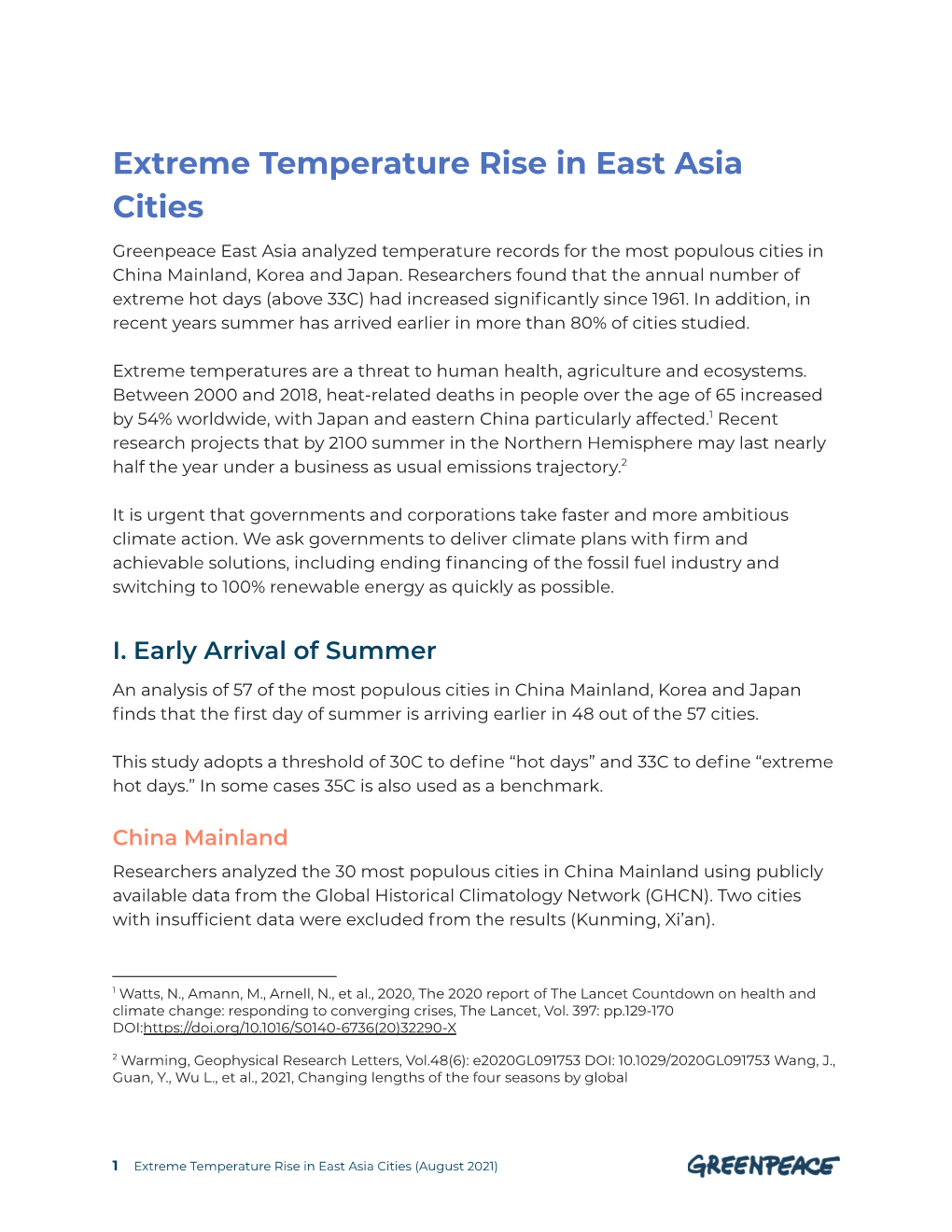 Extreme Temperature Rise in East Asia Cities