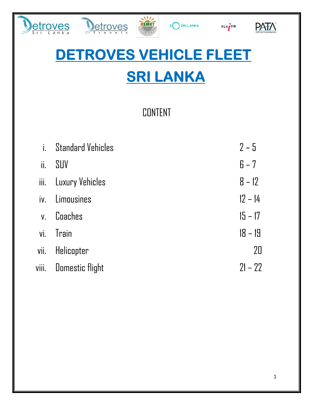 Detroves Vehicle Fleet Sri Lanka