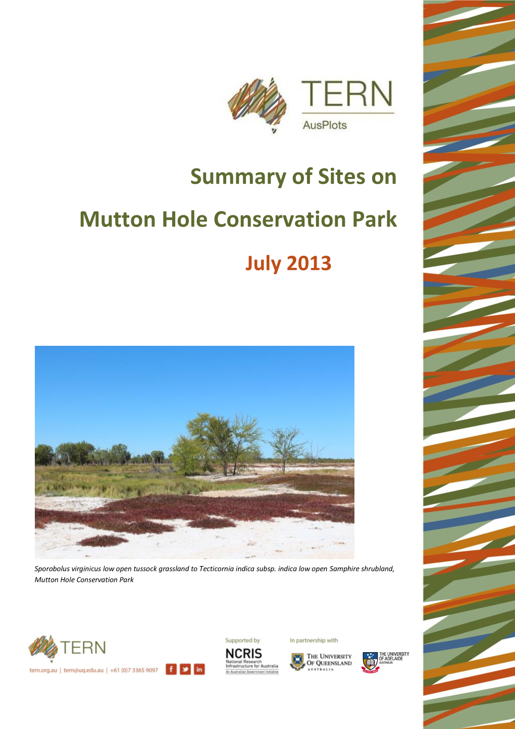 Summary of Sites on Mutton Hole Conservation Park