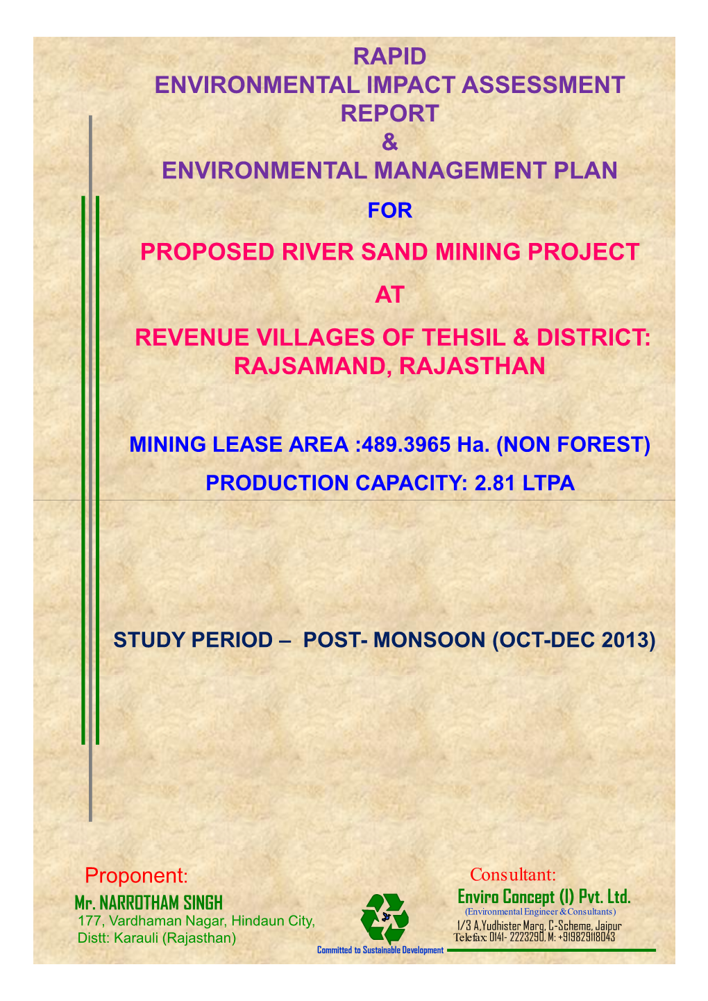 Rapid Environmental Impact Assessment Report