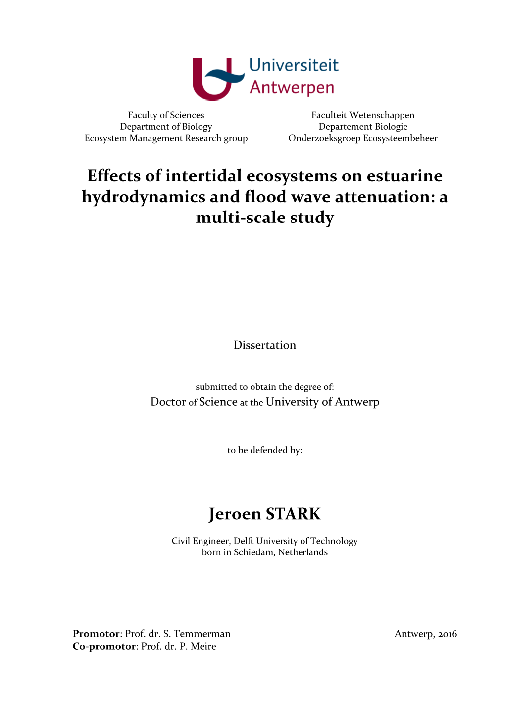 Effects of Intertidal Ecosystems on Estuarine Hydrodynamics and Flood Wave Attenuation: a Multi-Scale Study