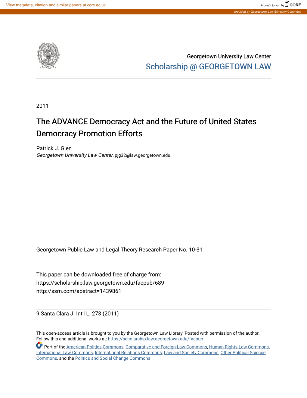 The ADVANCE Democracy Act and the Future of United States Democracy Promotion Efforts