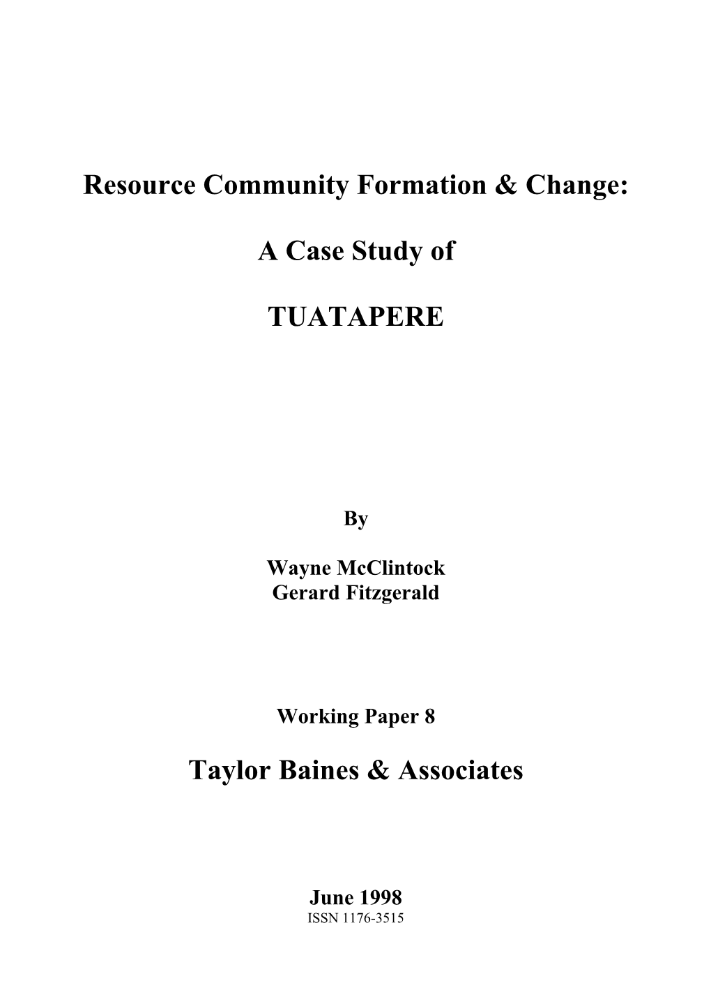Tuatapere Case Study