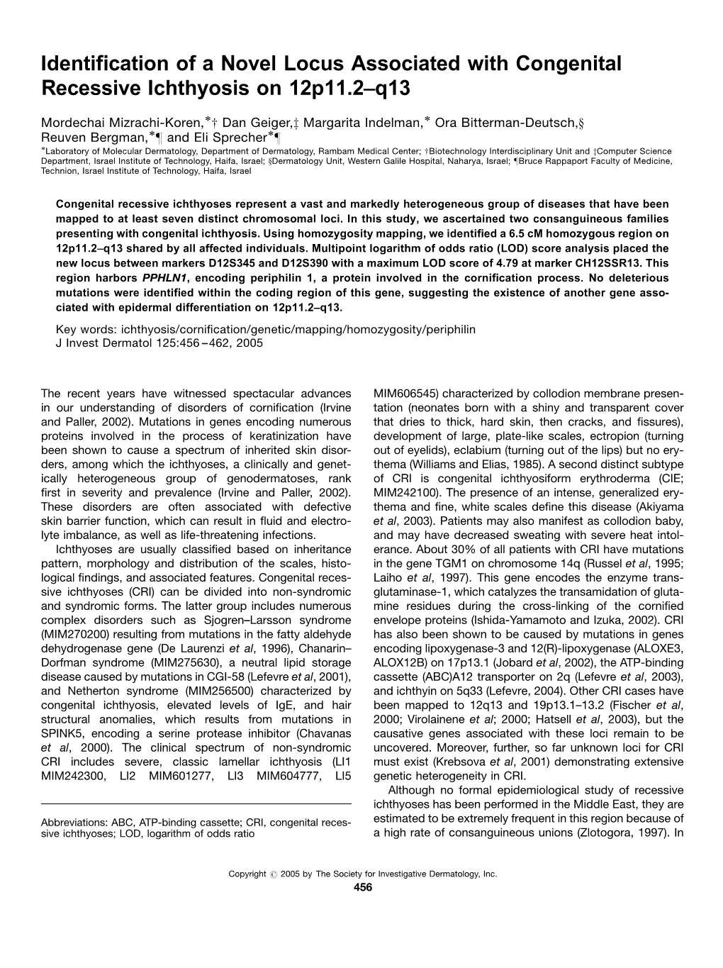 Identification of a Novel Locus Associated With