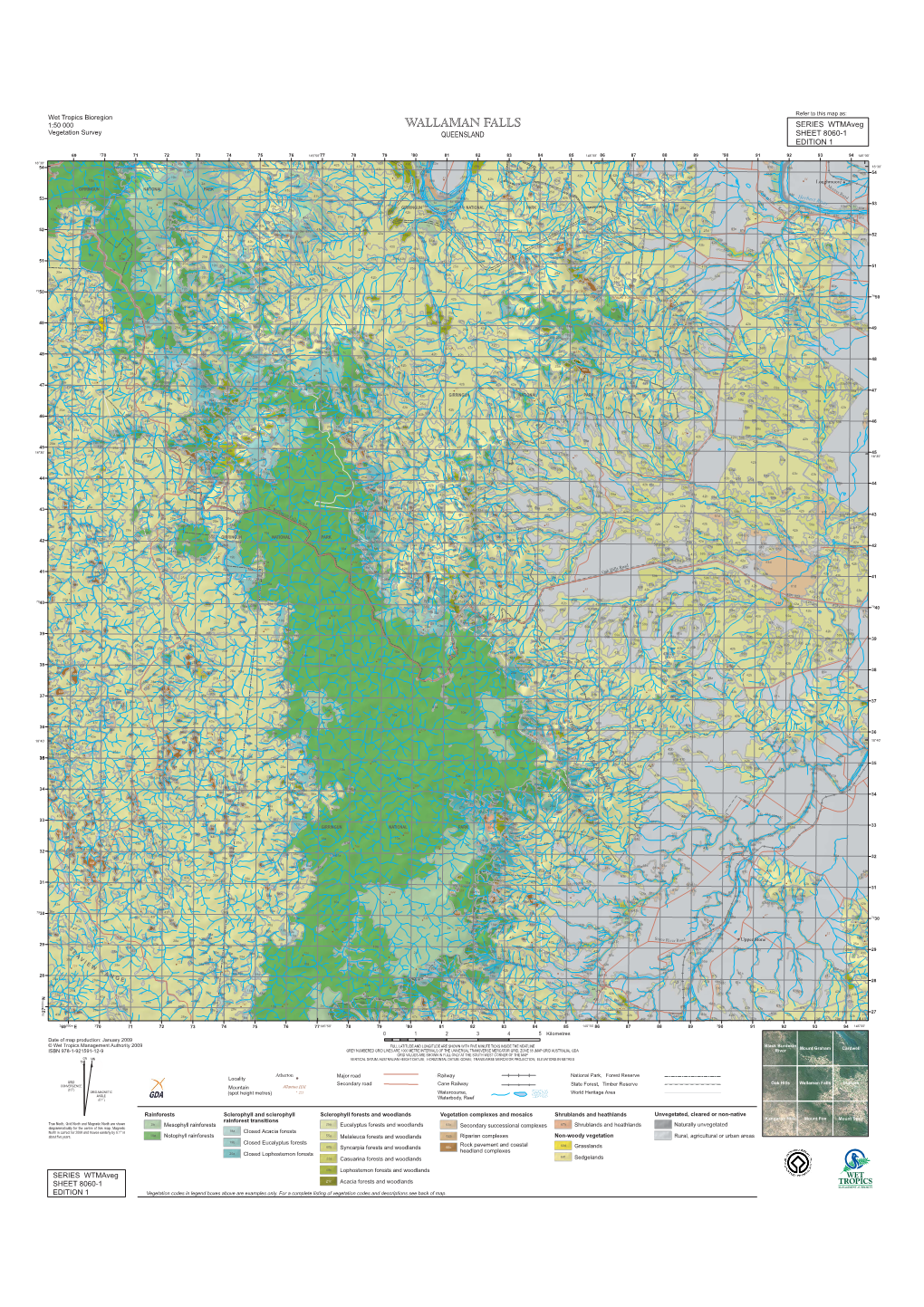 WALLAMAN FALLS SERIES Wtmaveg Vegetation Survey QUEENSLAND SHEET 8060-1 EDITION 1