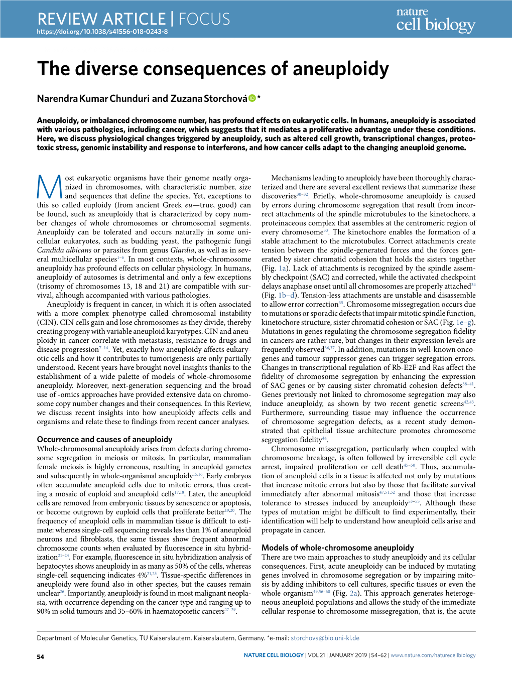 The Diverse Consequences of Aneuploidy