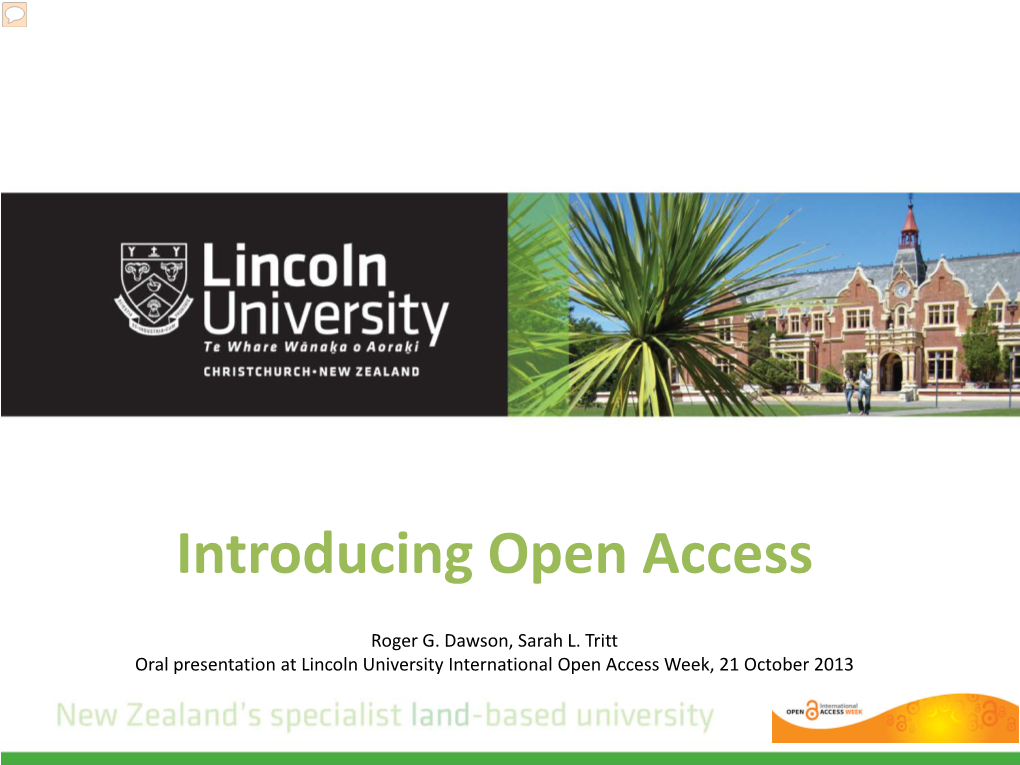 Introducing Open Access