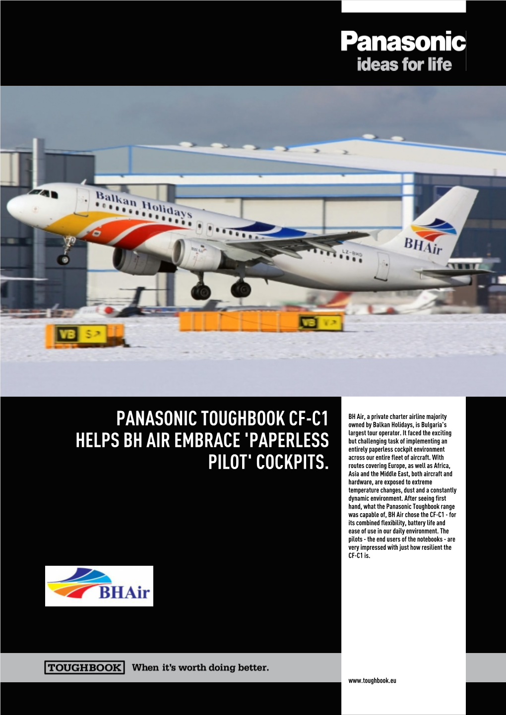 BH Air, a Private Charter Airline Majority PANASONIC TOUGHBOOK CF-C1 Owned by Balkan Holidays, Is Bulgaria's Largest Tour Operator