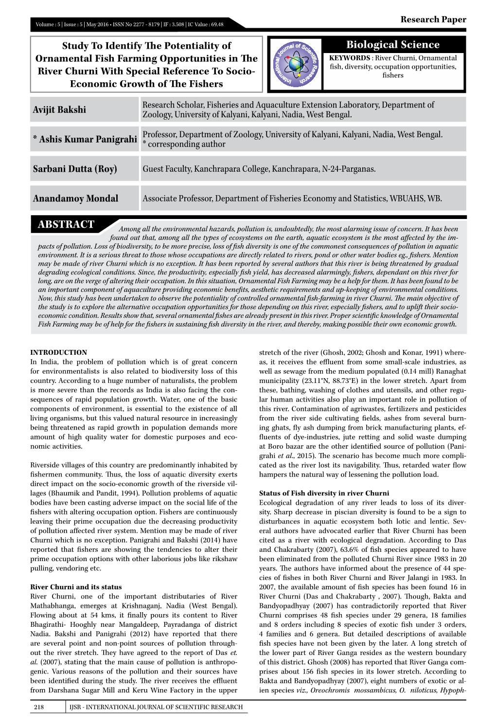 Biological Science ABSTRACT