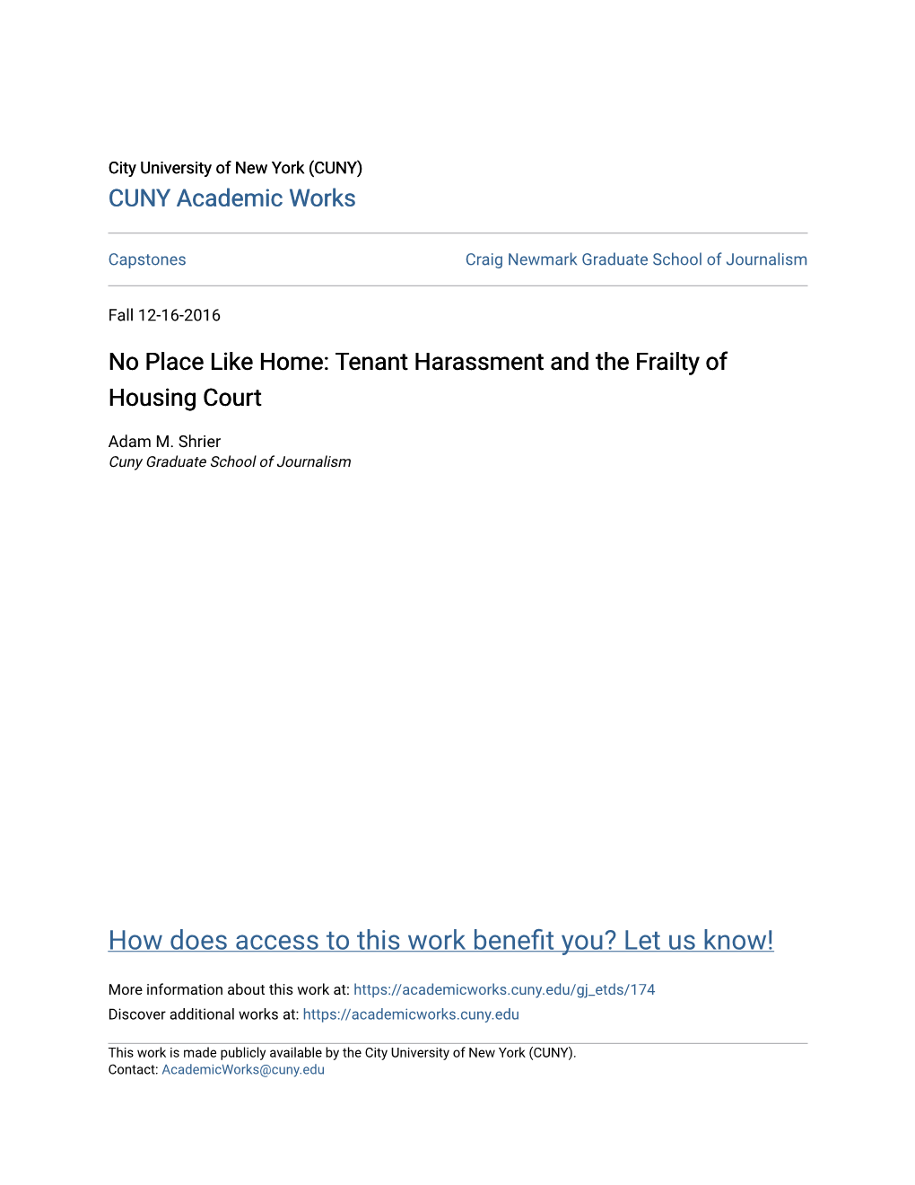 Tenant Harassment and the Frailty of Housing Court