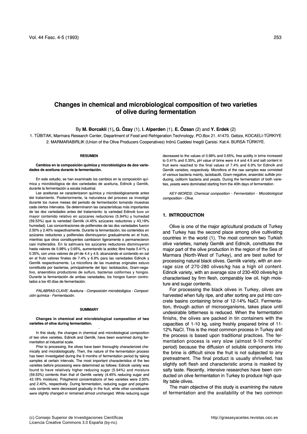 Changes in Chemical and Microbiological Composition of Two Varieties of Olive During Fermentation