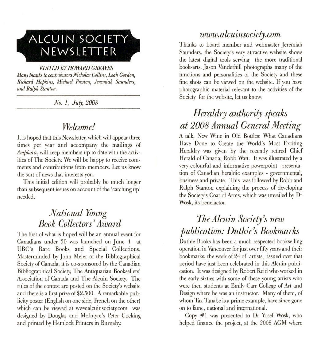 The Alcuin Society Endowment Fund