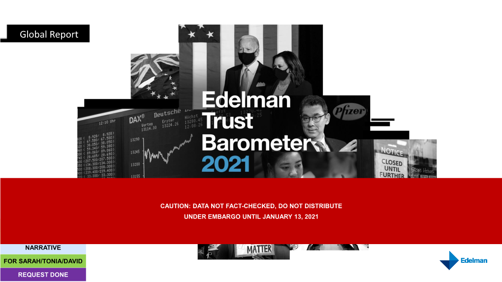 21St ANNUAL EDELMAN TRUST BAROMETER General Online Population 1150