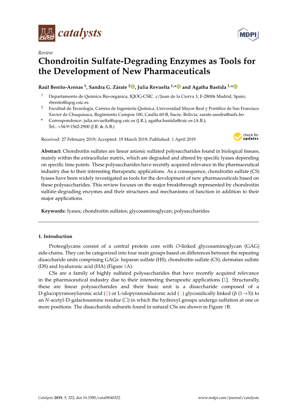 Chondroitin Sulfate-Degrading Enzymes As Tools for the Development of New Pharmaceuticals