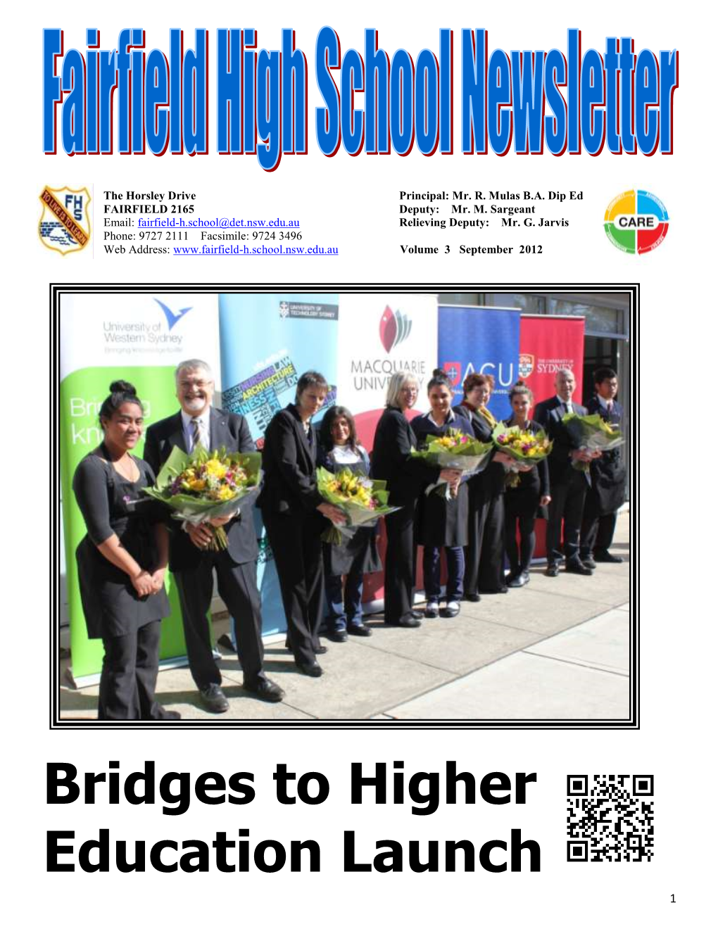 Bridges to Higher Education Launch 1