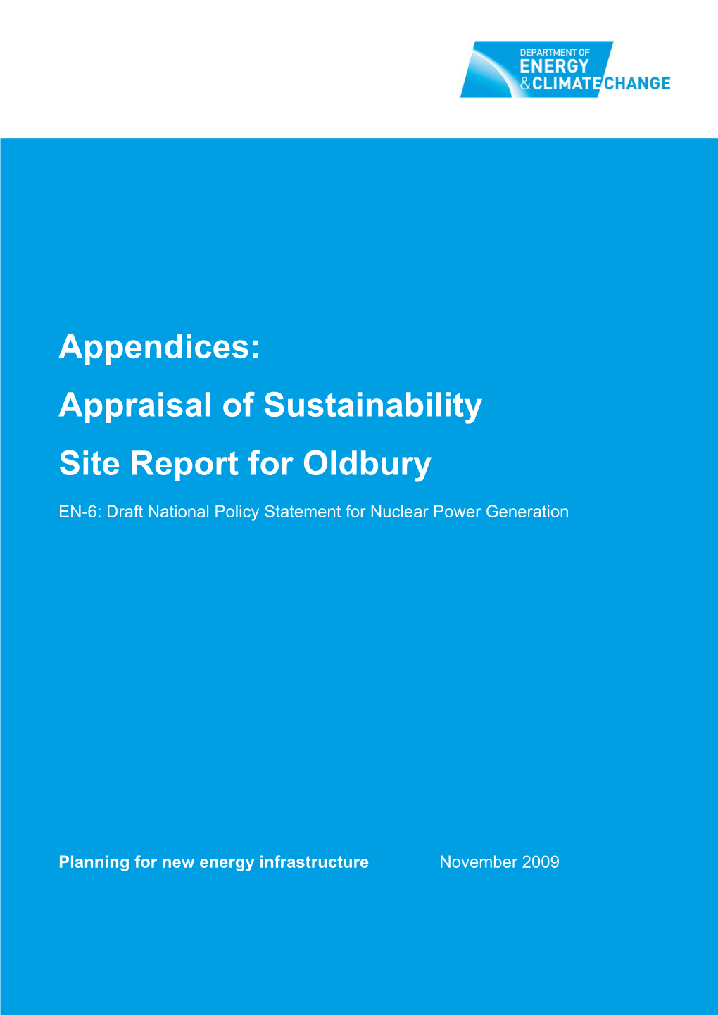 Appendices: Appraisal of Sustainability Site Report for Oldbury