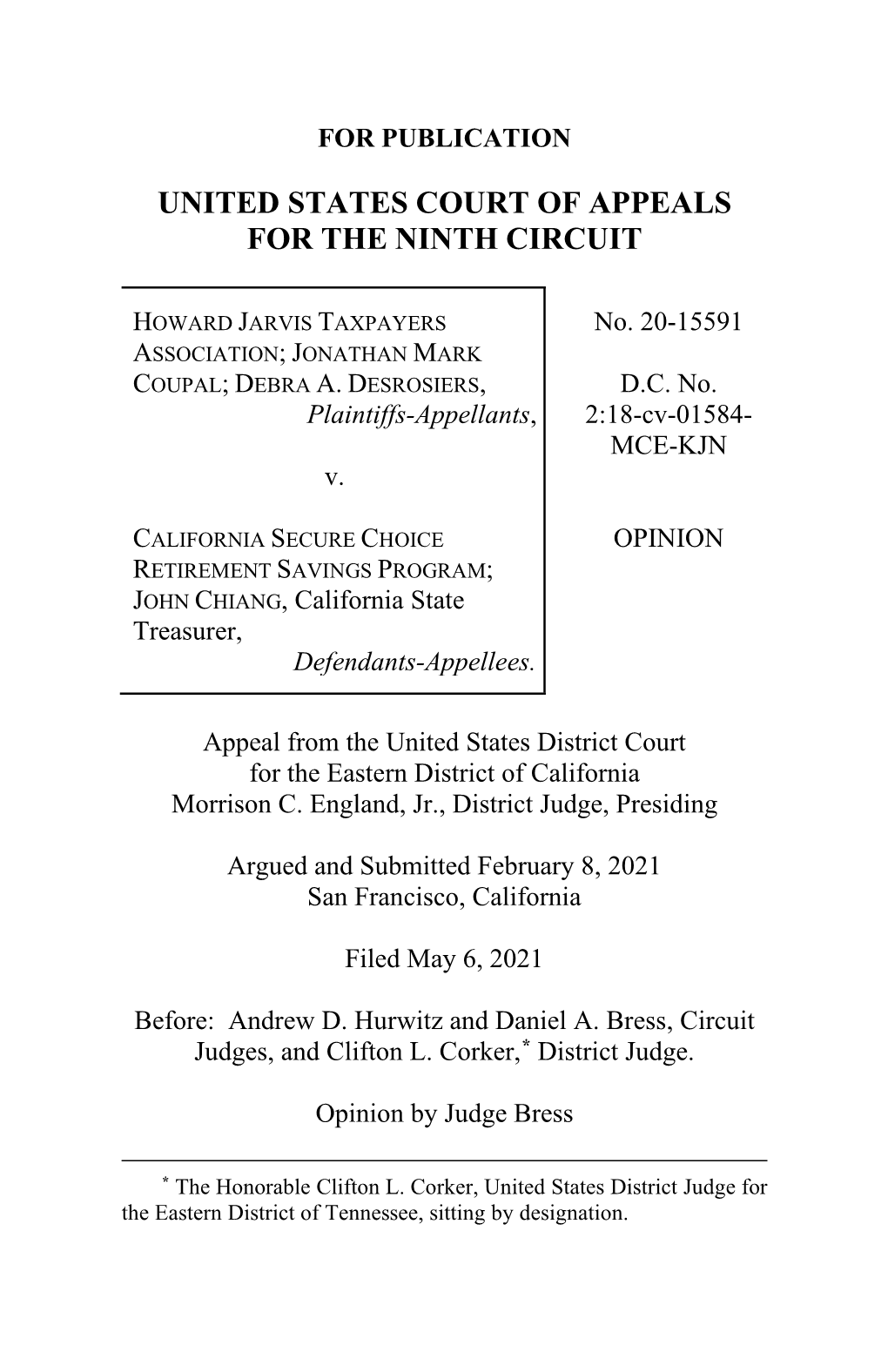 Hjta V. Cal. Secure Choice