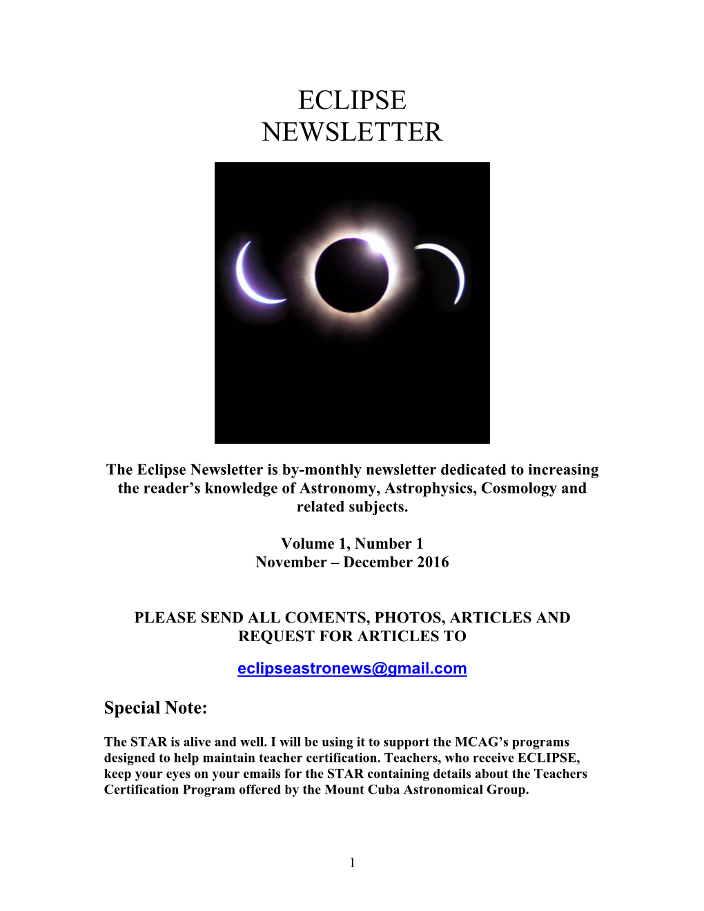 Eclipse Newsletter