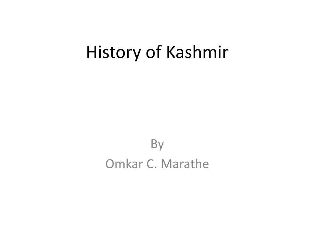 History of Kashmir