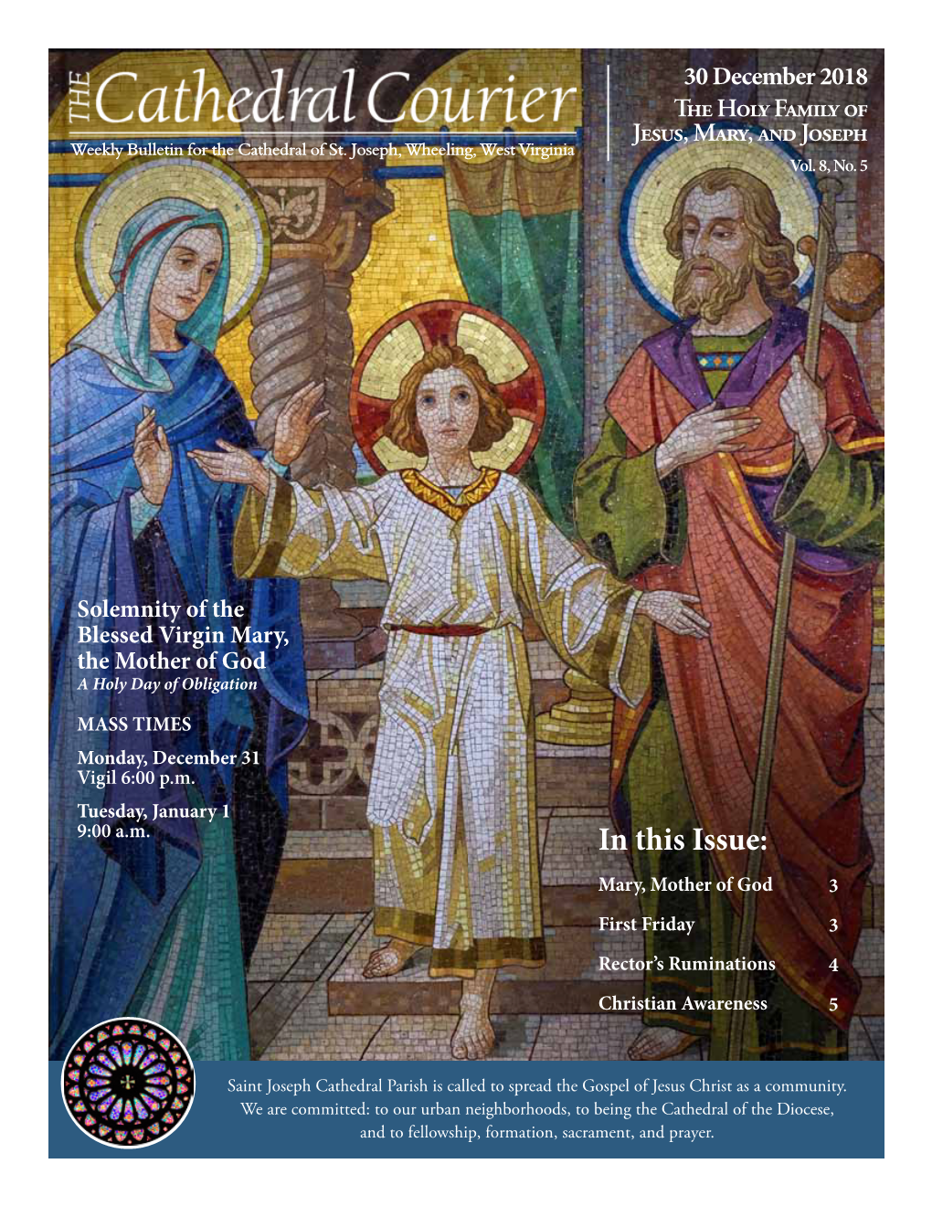 In This Issue: Mary, Mother of God 3 First Friday 3 Rector’S Ruminations 4 Christian Awareness 5