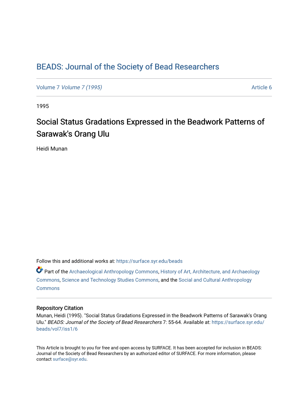 BEADS: Journal of the Society of Bead Researchers