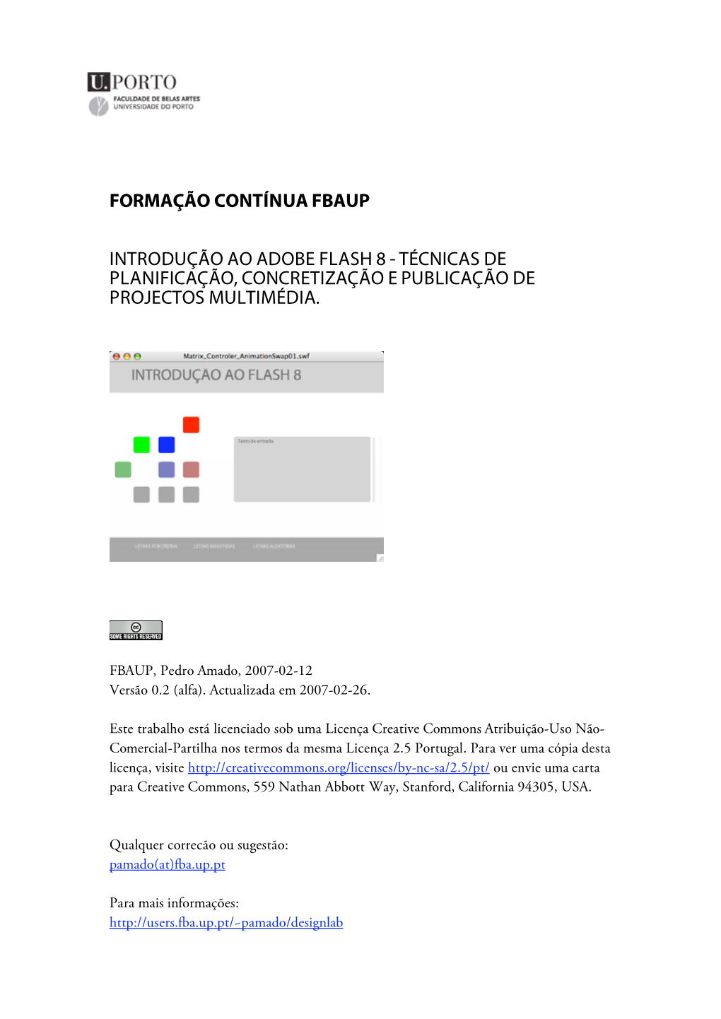 Formação Contínua Fbaup Introdução Ao Adobe Flash 8